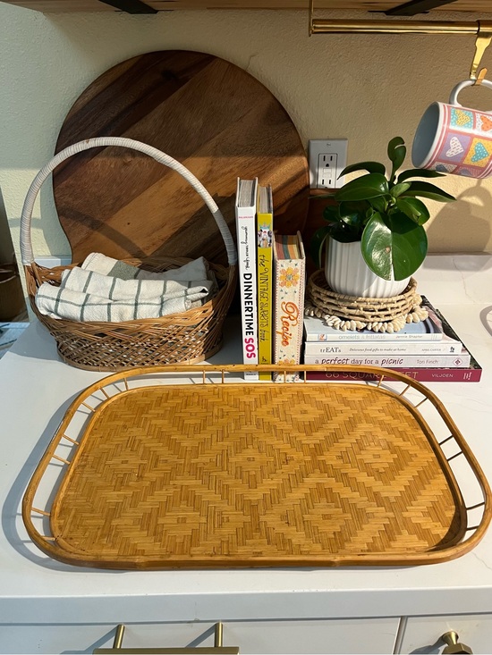 Other - Vintage Woven Rattan Serving Tray